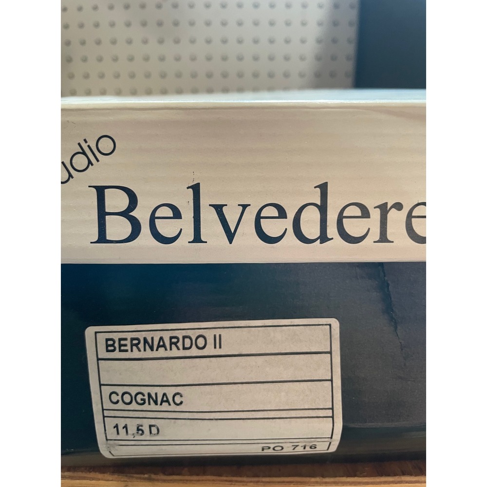 Belvedere Studio Bernardo II Cognac Crocodile Embossed Leather Sneakers 11.5 D - Picture 7 of 8